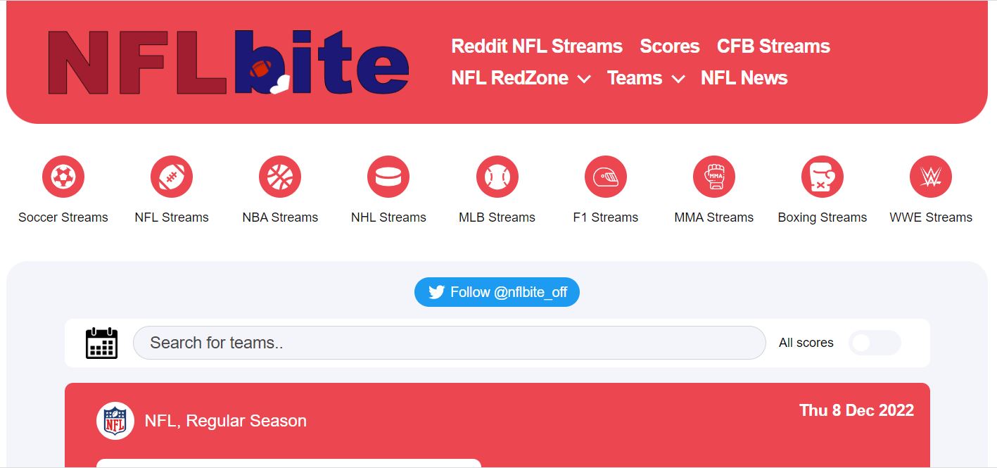 NFLBite- The Biggest Online Streaming Sports